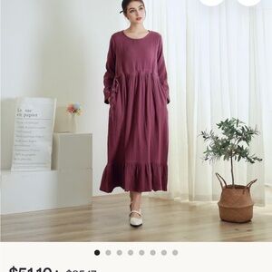 Muslin 100% Organic Cotton Hand Tailored Midi Dress